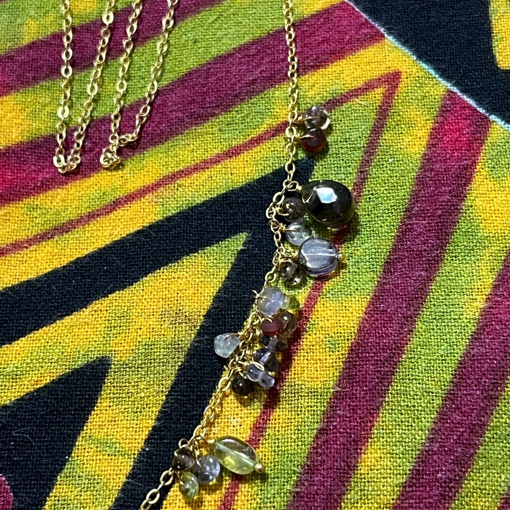 Gold Vermeil Sterling Silver 925 Faceted Gemstone Beaded Necklace - Picture 6 of 9